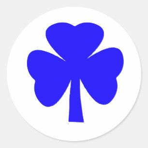 Sticker Rond Bleu shamrock Le MUSÉE Zazzle Cadeaux