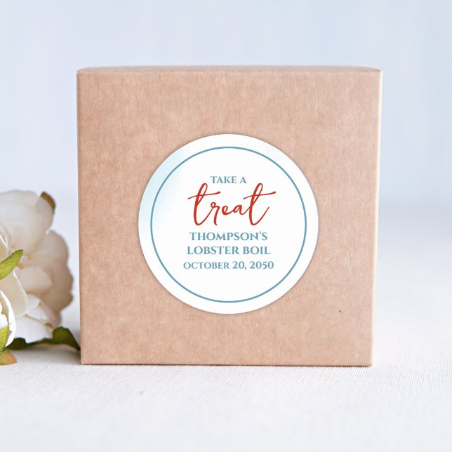 Sticker Rond Bleu S'il vous plaît prendre un traitement personn (Créateur téléchargé)