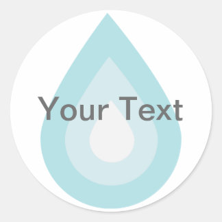 Sticker Rond Bleu simple goutte à eau