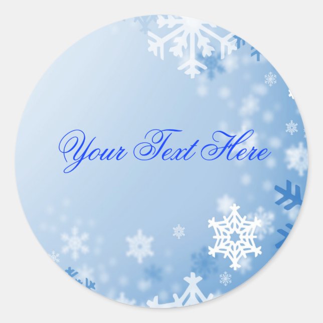 Sticker Rond Bleu Snowflake Enveloppe de Noël Sticker/sceau (Devant)