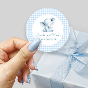 Sticker Rond Bleu Teddy Ours Bow Balloon Baby Garçon Douche