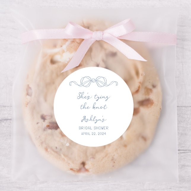 Sticker Rond Bleu Tissu à main tirant Attache l'autocollant à n (Créateur téléchargé)