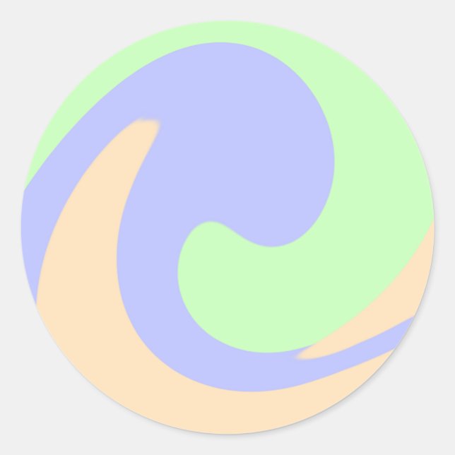 Sticker Rond Bleu vert ombre fluide marbre boho audacieux motif (Devant)