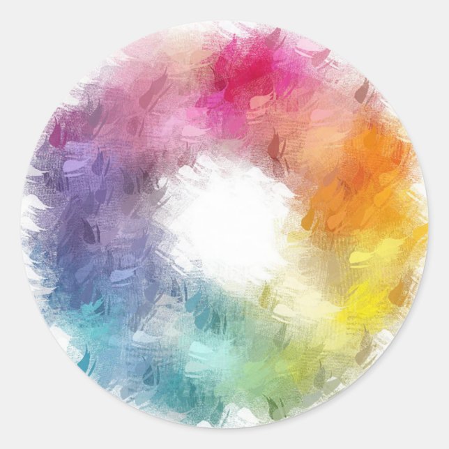 Sticker Rond Bleu Vert Rose Rouge Jaune Orange Personnalisé Col (Devant)