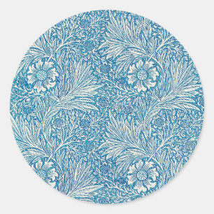 Sticker Rond Bleu William Morris