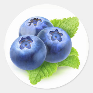 Sticker Rond Bleuets et menthe