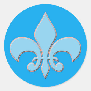 Sticker Rond Bleus layette Fleur-De-lis