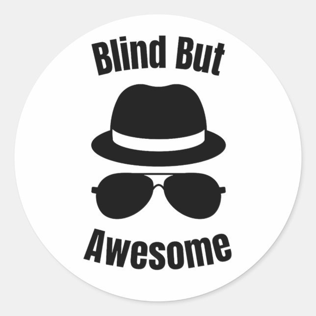 Sticker Rond Blind But Awesome - blind pinback (Devant)