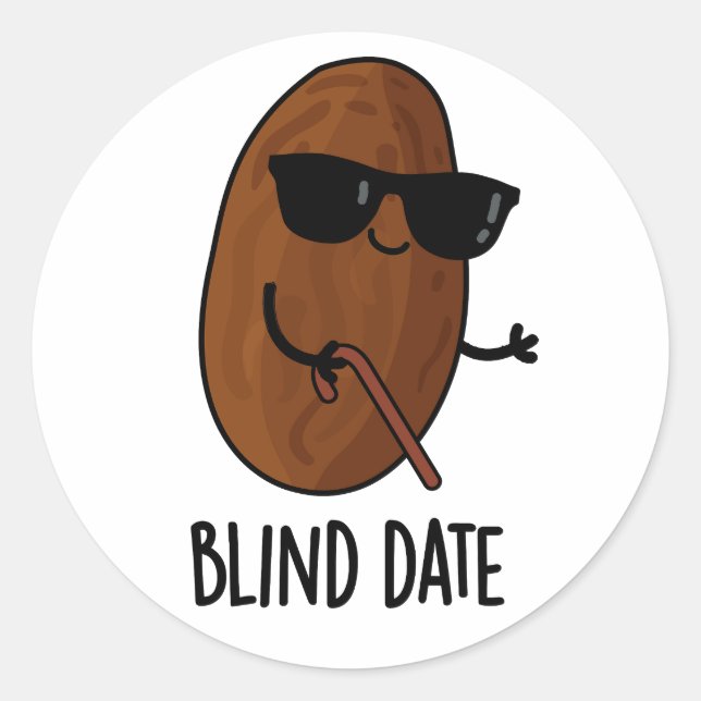 Sticker Rond Blind Date Funny Fruit Pun (Devant)