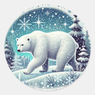 Sticker Rond "Bliss d'ours polaire arctique"