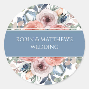 Sticker Rond Blissant floral, élégant enveloppe Seal / Favorise