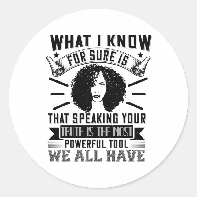Sticker Rond BLM - Dire votre vérité est puissant (Devant)