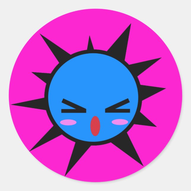 Sticker Rond blob agacé (Devant)