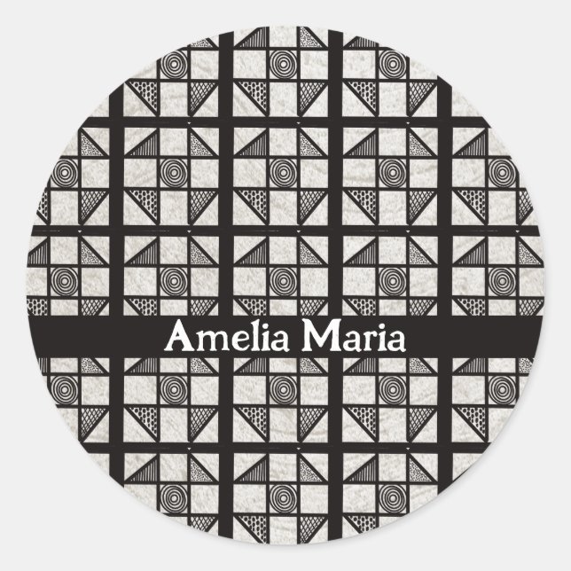 Sticker Rond Bloc de patchwork Shoo Fly (Devant)