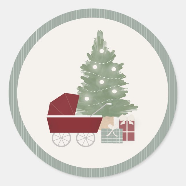 Sticker Rond Blocs classiques et Baby showers de transport (Devant)