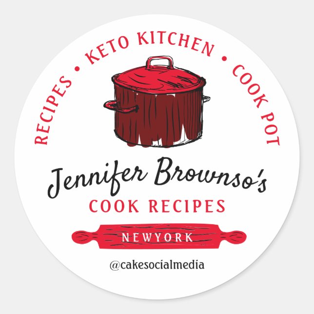 Sticker Rond Blog Cuisiner des recettes de pots (Devant)