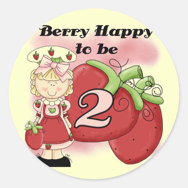 Sticker Rond Blond Berry 2e Anniversaire Tshirts et cadeaux (Devant)