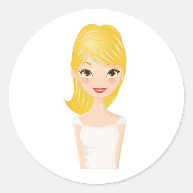 Sticker Rond Blonde Girl (Devant)