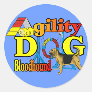 Sticker Rond Bloodhound Agility Cadeaux