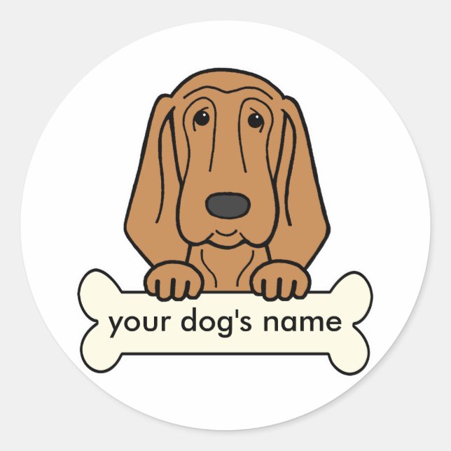 Sticker Rond Bloodhound personnalisé (Devant)