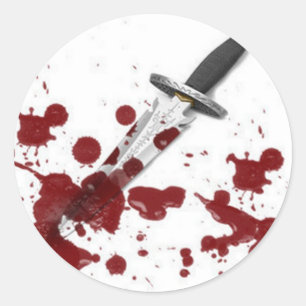 Sticker Rond Bloody Dagger