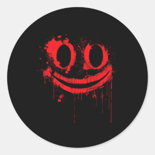 Sticker Rond Bloody Halloween Costume I Blood Splatz Sourire