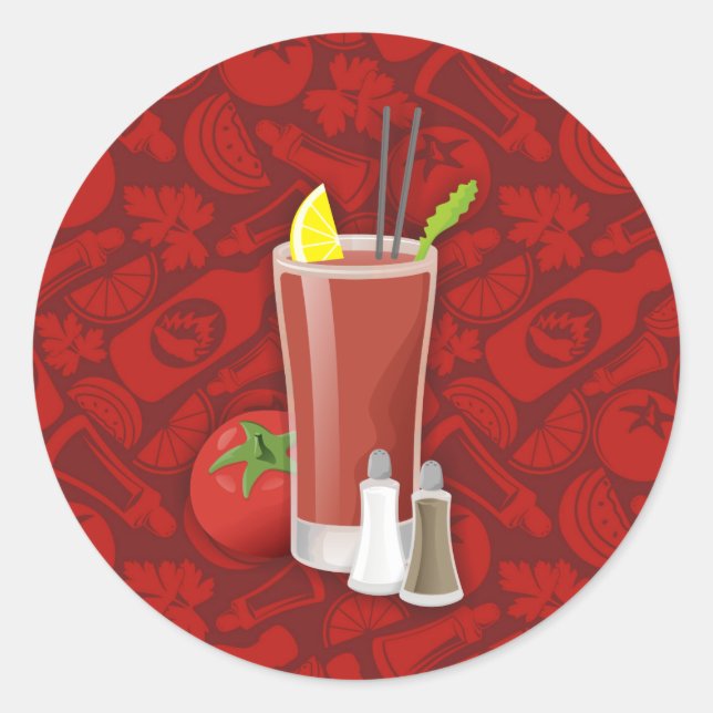 Sticker Rond Bloody Mary (Devant)