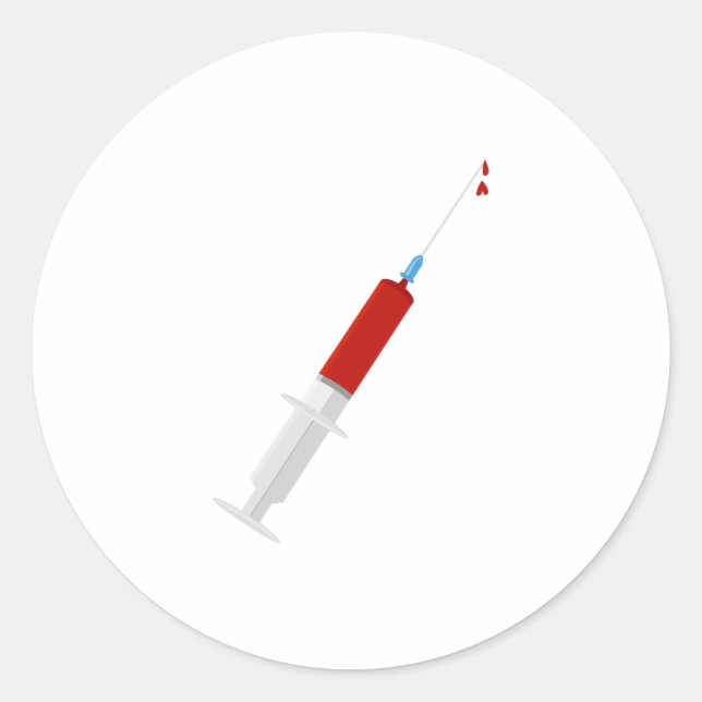 Sticker Rond Bloody Syringe (Devant)