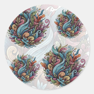 Sticker Rond Bloom non dompté : énergie organique