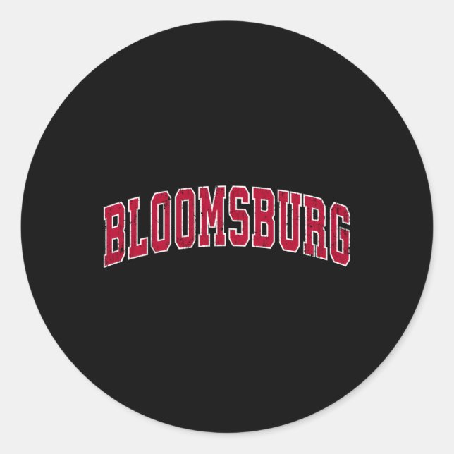 Sticker Rond Bloomsburg Pennsylvanie Pa Sports Red (Devant)
