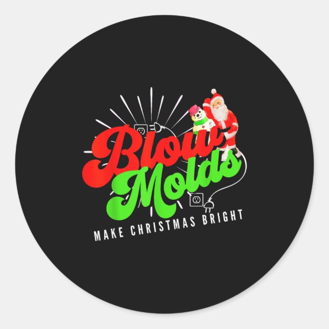 Sticker Rond Blow Molds Make Christmas Bright Groovy  (Devant)