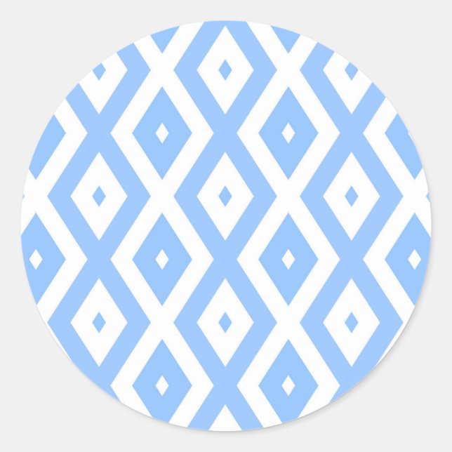 Sticker Rond Blue and white diamond pattern (Devant)