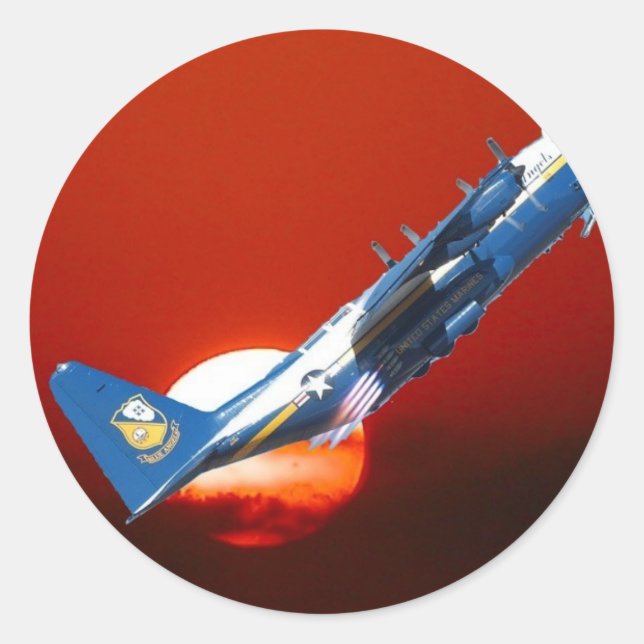 Sticker Rond Blue Angels C-130 JATO décolle (Devant)