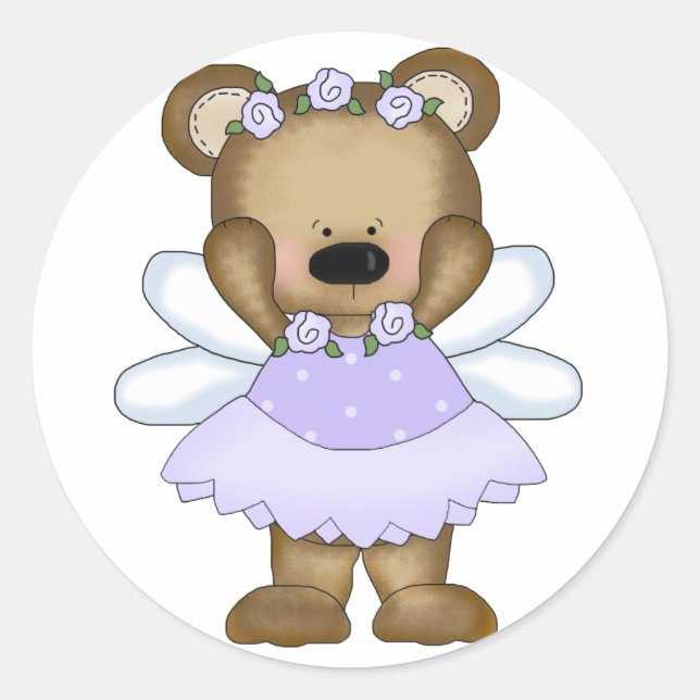 Sticker Rond Blue Baby Bear Fairy (Devant)