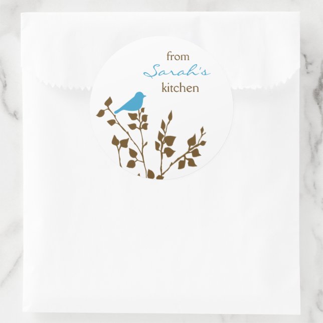 Sticker Rond Blue Bird Nature Canning and Baking (Sac)