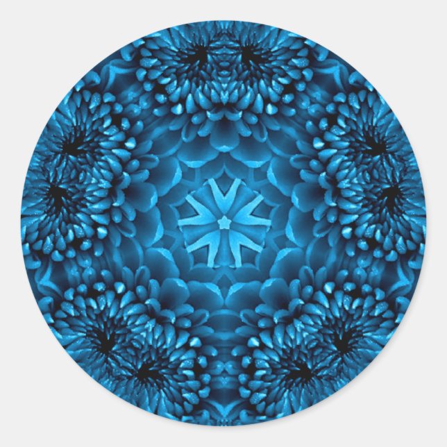 STICKER ROND BLUE DAHLIA (Devant)