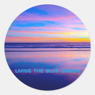 Sticker Rond Blue Dream Sunset Père Noël Monica