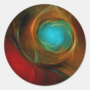 Sticker Rond Blue Eye Moderne Abstrait Art Cool Motif #16
