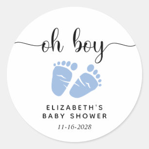 Sticker Rond Blue Feet Baby Boy Douche