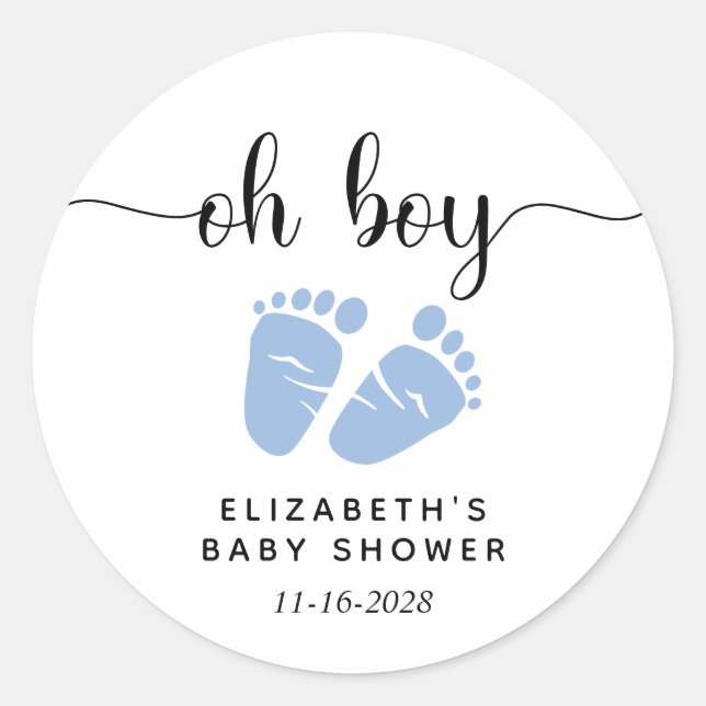 Sticker Rond Blue Feet Baby Boy Douche (Devant)