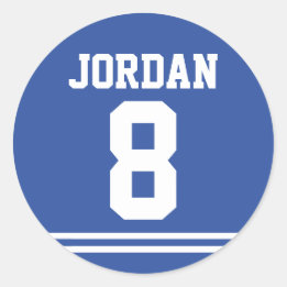 Sticker Rond Blue Football Jersey - Sports Thème Anniversaire
