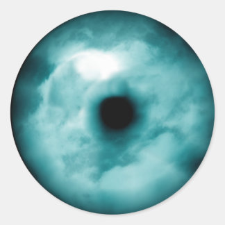 Sticker Rond Blue Green nuage oculaire graphique aqua