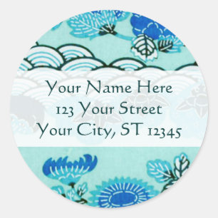 Sticker Rond Blue Hills & Flowers
