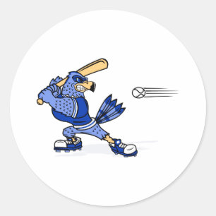 Sticker Rond Blue Jay Jouer Au Baseball