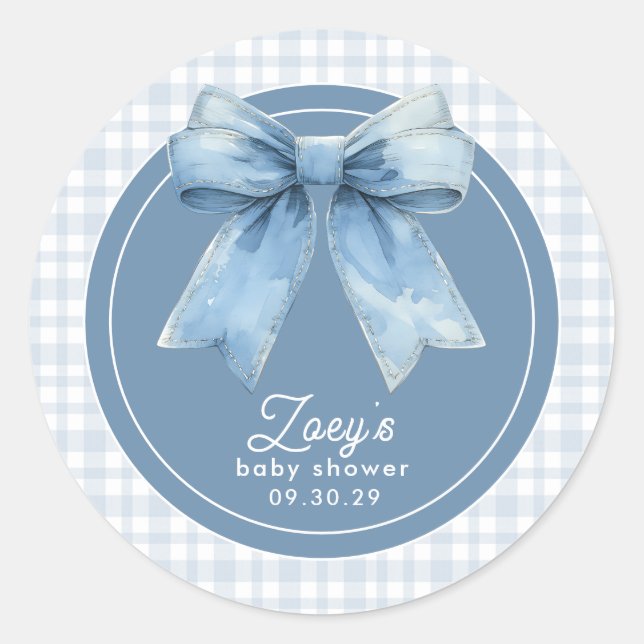 Sticker Rond Blue Jean Baby Baby Shower (Devant)