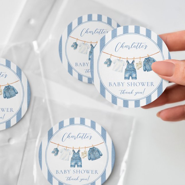 Sticker Rond Blue Jean Baby Baby Shower  (Créateur téléchargé)