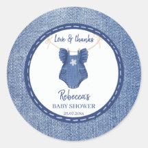 Blue jean filles denim baby shower merci pour
