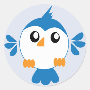 Sticker Rond Blue Lil' Bird
