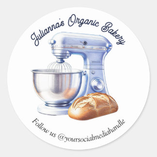 Sticker Rond Blue Mixer Bread Bakery Pastry Chef