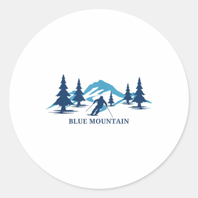 Sticker Rond Blue Mountain Pennsylvania Ski Resort Ski (Devant)
